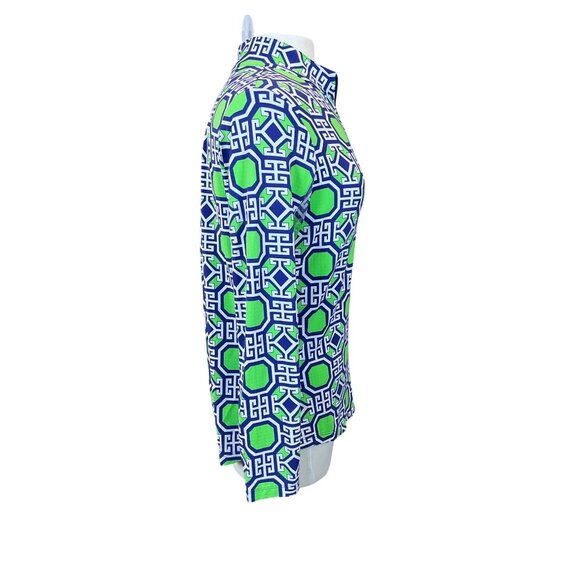 IBKUL Icifil Long Sleeve 1/4 Zip Sun Golf Pullover Classic Key Pattern Med - Picture 4 of 10